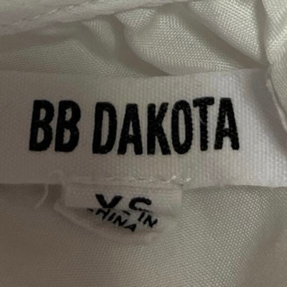 BB Dakota White Chiffon Ruffle Tassels V-neck Long Sleeves Blouse Top Size XS - Picture 4 of 5